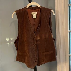 L.L. Bean Vintage Women's Brown Suede Lined Vest M